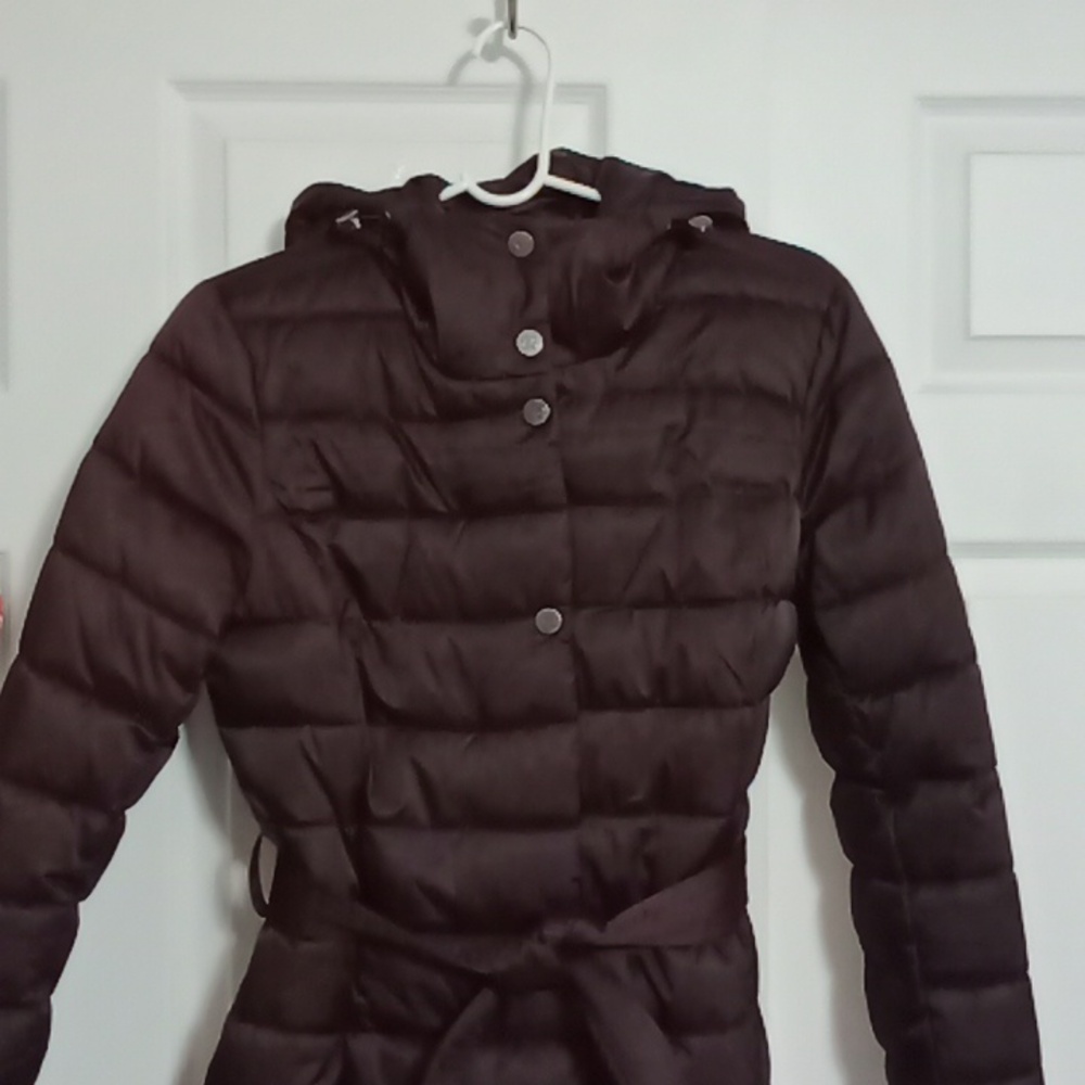 #207 Kenneth Cole New York Women's Puffer Coat. Long Coat Purple Color. XSmall - Picture 2 of 14